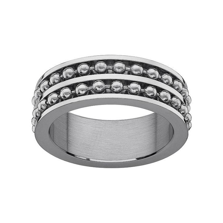 Stainless Steel Spinner Wedding Band - Men, Size: 6, Grey
