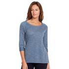 Women's Gloria Vanderbilt Space-dye French Terry Tee, Size: Small, Brt Blue