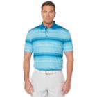 Men's Grand Slam Regular-fit Striped Performance Golf Polo, Size: Xl, Light Blue