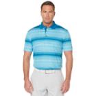 Men's Grand Slam Regular-fit Striped Performance Golf Polo, Size: Xl, Light Blue