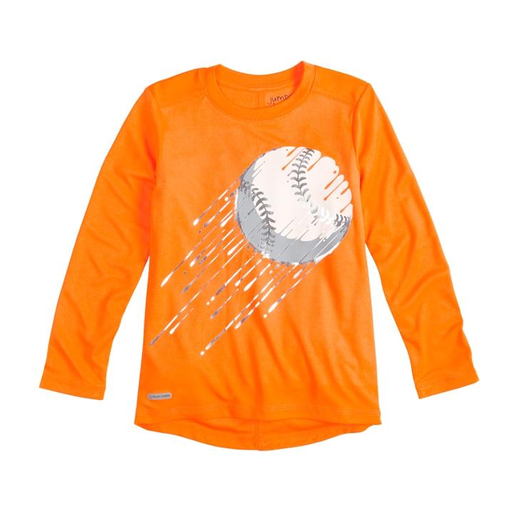 Boys 4-12 Jumping Beans&reg; Active Long Sleeve Graphic Tee, Size: 7, Brt Orange