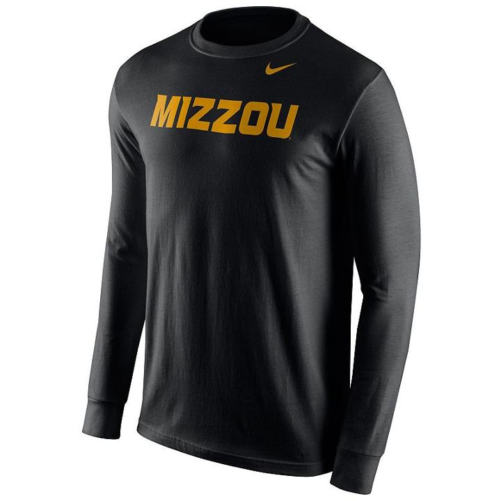 Men's Nike Missouri Tigers Wordmark Long-sleeve Tee, Size: Large, Black