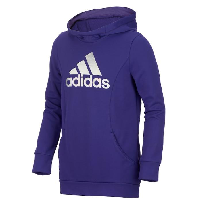 Girls 7-16 Adidas Funnel Neck Performance Hoodie, Size: Small, Drk Purple
