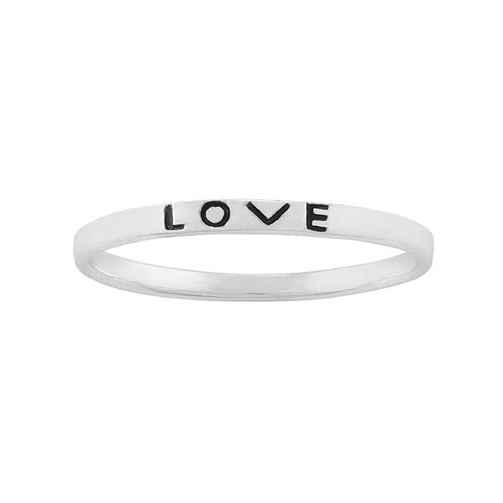Itsy Bitsy Sterling Silver Love Midi Ring, Women's, Size: 5