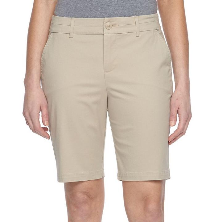 Petite Croft & Barrow&reg; Twill Bermuda Shorts, Women's, Size: 10 Petite, Lt Beige