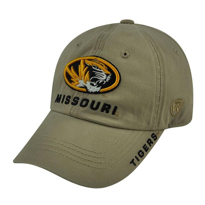 Adult Top Of The World Missouri Tigers Undefeated Adjustable Cap, Med Beige