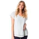 Maternity Pip & Vine By Rosie Pope Double-layer Tee, Women's, Size: S-mat, Med Blue