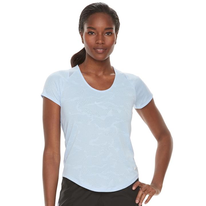 Women's Nike Breathe Running Top, Size: Small, Blue (navy)