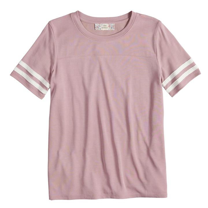 Girls Plus Size Pink Republic Crewneck Varsity Tee, Size: Xxl Plus, Lt Purple