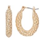 Dana Buchman Textured Nickel Free U Hoop Earrings, Women's, Gold