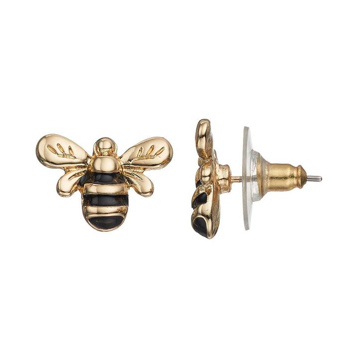 Lc Lauren Conrad Bee Stud Earrings, Women's, Black