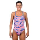 Women's Dolfin Bellas Print Tie-back One-piece Swimsuit, Size: 28 Comp, Blue Other