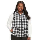 Plus Size Croft & Barrow&reg; Quilted Vest, Women's, Size: 2xl, Black