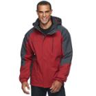 Men's Free Country Colorblock Hooded Jacket, Size: Large, Med Red