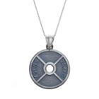 Insignia Collection Sterling Silver Weight Plate Pendant Necklace, Women's, Size: 18, Grey