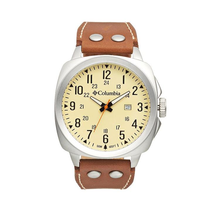 Columbia Men's Cornerstone Leather Watch - Ca0180220220, Brown