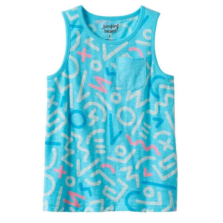 Boys 4-10 Jumping Beans&reg; Graphic Print Slubbed Pocket Tank Top, Boy's, Size: 7, Turquoise/blue (turq/aqua)