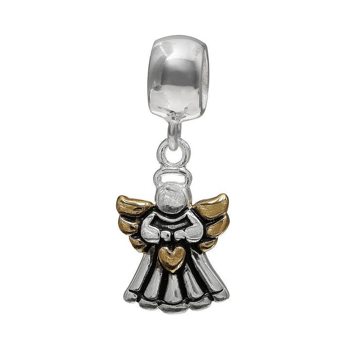 Individuality Beads 14k Gold Over Silver And Sterling Silver Angel Charm, Women's, Multicolor