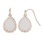 Lc Lauren Conrad Bezel Teardrop Earrings, Women's, Light Pink