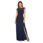 Women's Chaps Sequin Yoke Evening Gown, Size: 12, Blue (navy)