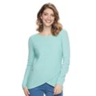 Women's Croft & Barrow&reg; Tulip Hem Sweater, Size: Xxl, Turquoise/blue (turq/aqua)
