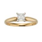 Princess-cut Igl Certified Diamond Solitaire Engagement Ring In 14k Gold (1/2 Ct. T.w.), Women's, Size: 9, White