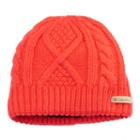Women's Columbia Cable-knit Ribbed Beanie, Dark Pink