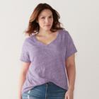 Plus Size Sonoma Goods For Life&trade; Essential V-neck Tee, Women's, Size: 3xl, Med Purple