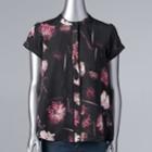 Petite Simply Vera Vera Wang Essential Popover Top, Women's, Size: Xs Petite, Oxford