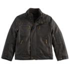 Boys 4-7 Urban Republic Faux Leather Moto Midweight Jacket, Size: 4, Dark Brown