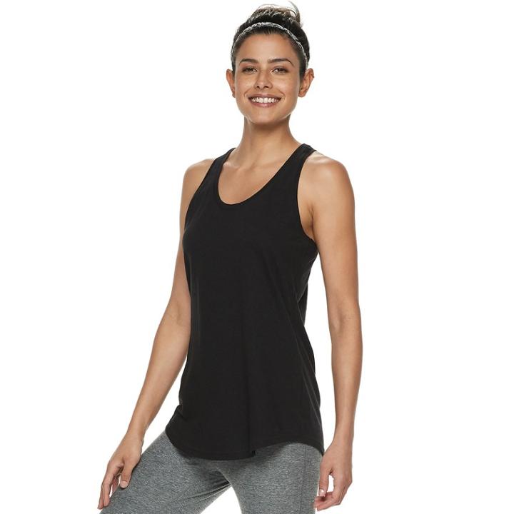Women's Tek Gear&reg; Jersey Racerback Tank, Size: Medium, Black