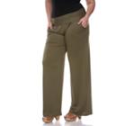 Plus Size White Mark Solid Palazzo Pants, Women's, Size: 2xl, Dark Green