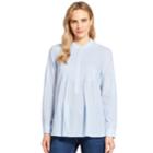 Women's Izod Pintuck Henley Blouse, Size: Large, Blue
