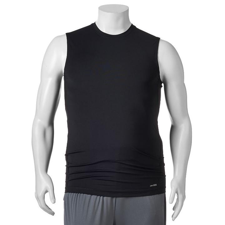 Big & Tall Tek Gear&reg; Dry Tek Sleeveless Base Layer Tee, Men's, Size: L Tall, Black