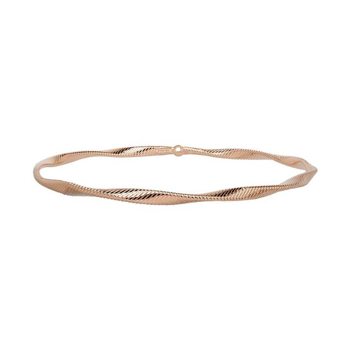 10k Gold Twist Bangle Bracelet, Women's, Size: 8, Pink