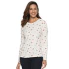 Women's Croft & Barrow&reg; Fall Graphic Tee, Size: Xl, White