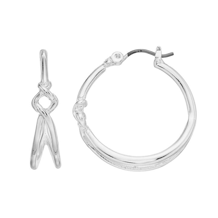 Napier Openwork Crisscross Hoop Earrings, Women's, Silver