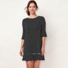 Women's Lc Lauren Conrad Ruffled T-shirt Dress, Size: Xxl, Black