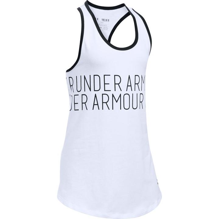 Girls 7-16 Under Armour Dazzle Wraparound Graphic Tank Top, Size: Xl, White