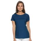 Women's Croft & Barrow&reg; Lace-yoke Tee, Size: Large, Blue