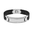 Stainless Steel And Black Ceramic 1/4-ct. T.w. Diamond Bracelet - Men, Multicolor