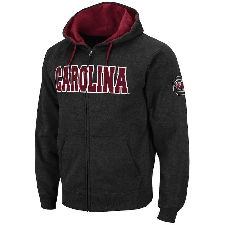 Men's South Carolina Gamecocks Full-zip Fleece Hoodie, Size: Small, Grey