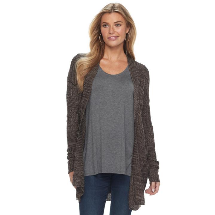 Women's Apt. 9&reg; Geometric Ribbed Cardigan, Size: Xl, Green Oth