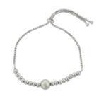 Sterling Silver Freshwater Cultured Pearl & Bead Bolo Bracelet, Women's, Size: 10, Grey