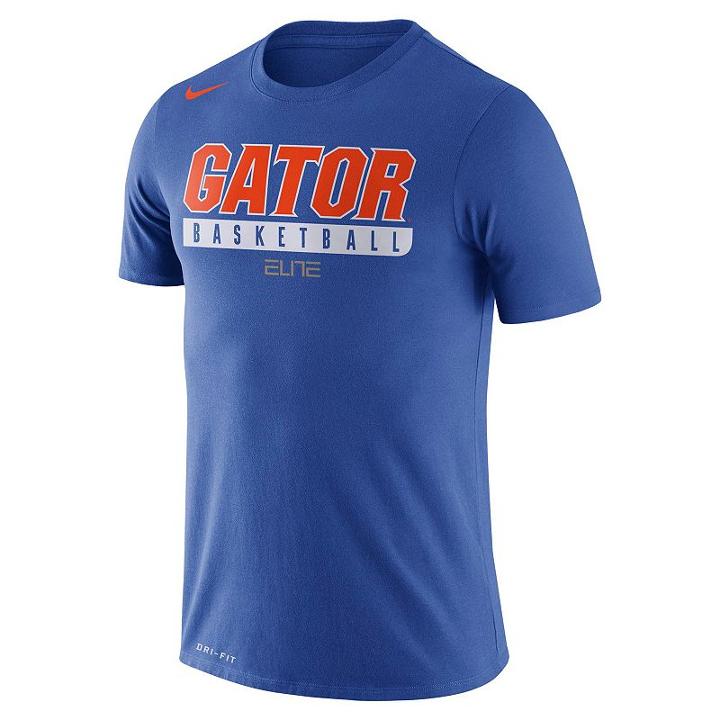 Men's Nike Florida Gators Basketball Practice Dri-fit Tee, Size: Xl, Blue