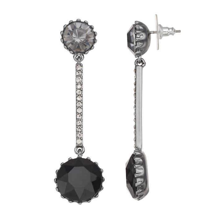Simply Vera Vera Wang Stone Drop Nickel Free Linear Earrings, Women's, Black