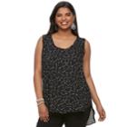 Juniors' Plus Size Liberty Love Printed Back Bow Tank, Teens, Size: 2xl, White
