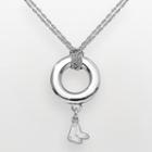 Logoart Boston Red Sox Sterling Silver Logo Halo Pendant, Women's, Size: 16, Grey