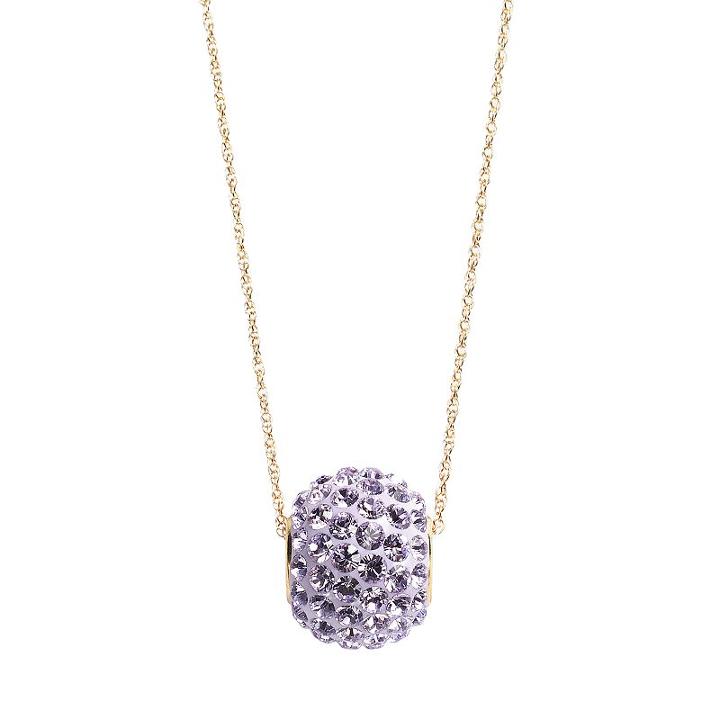 Gold 'n' Ice 10k Gold Crystal Spinner Ball Pendant - Made With Swarovski Crystals, Women's, Size: 18, Purple