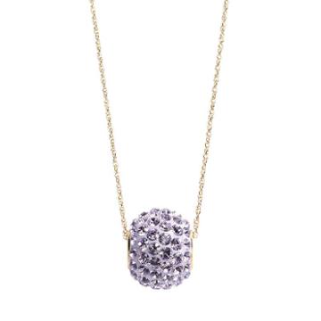 Gold 'n' Ice 10k Gold Crystal Spinner Ball Pendant - Made With Swarovski Crystals, Women's, Size: 18, Purple